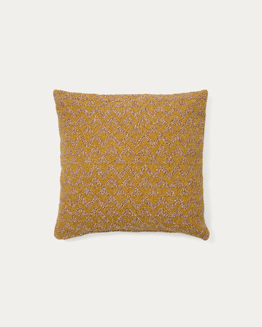 Magi mustard-coloured, jacquard cushion cover, 45 x 45 cm