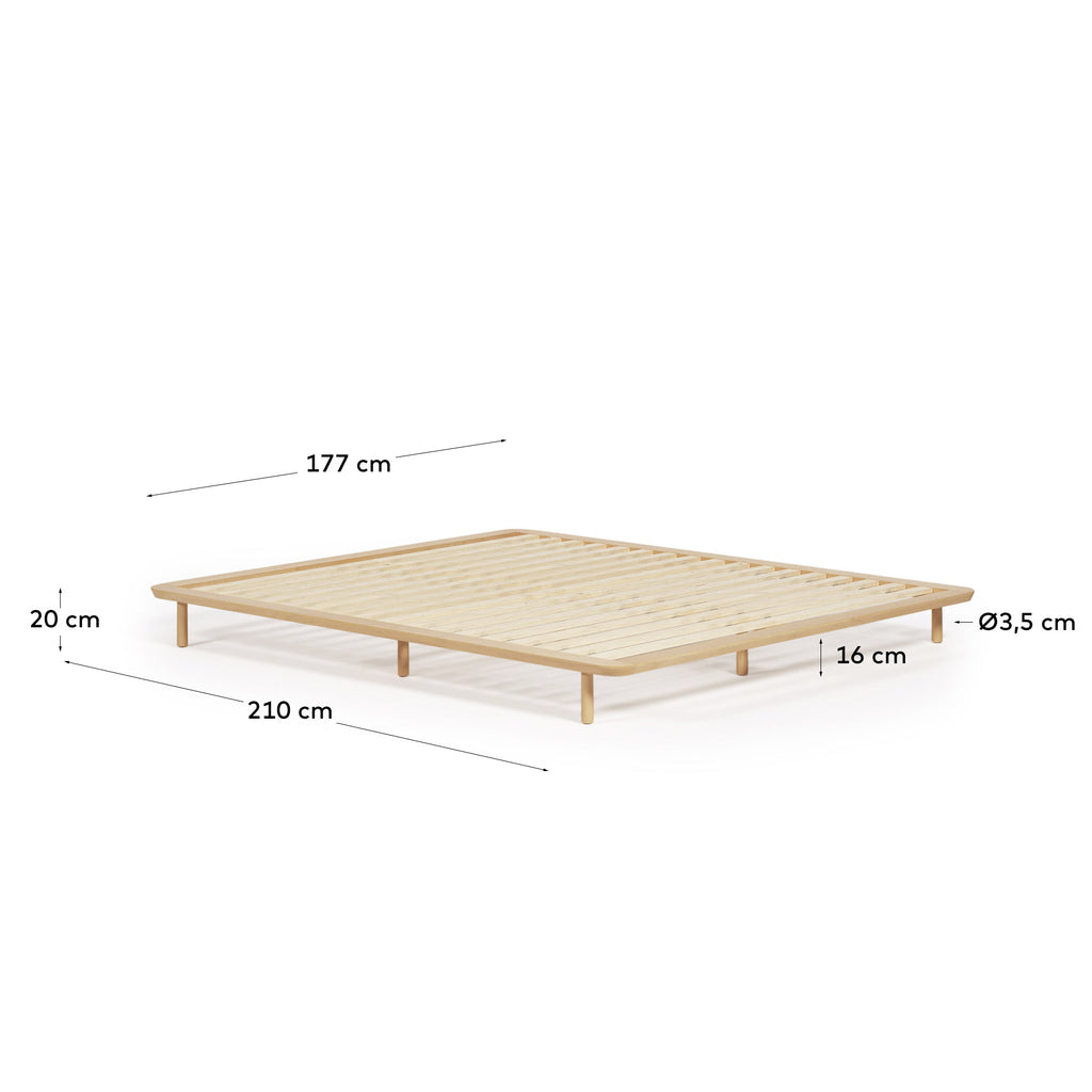 Anielle bed made from solid ash wood for a 160 x 200 cm mattress