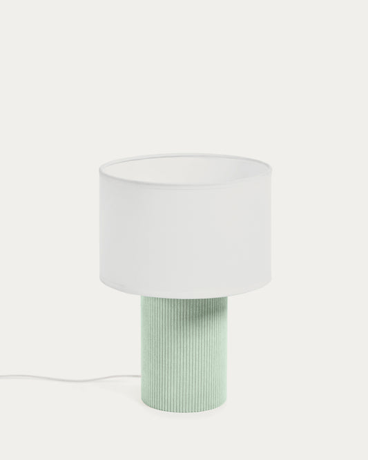 Bianella cotton and turquoise corduroy table lamp