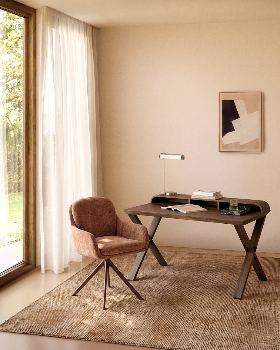 Dilare walnut veneer desk 120 x 85cm