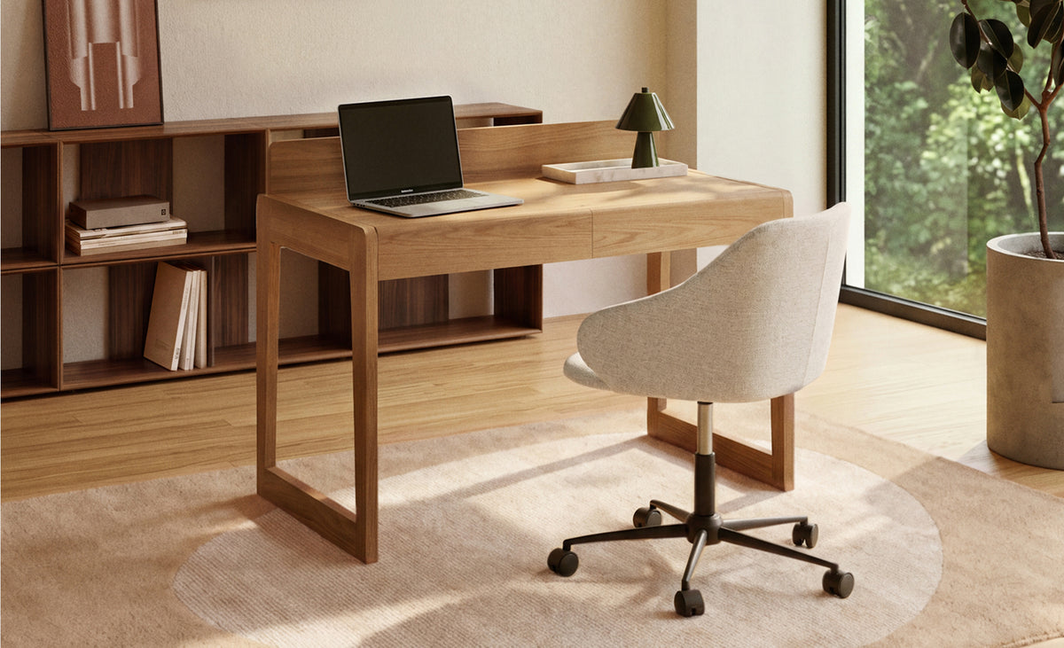 Arandu table in solid ash veneer and wood 120 x 60 cm