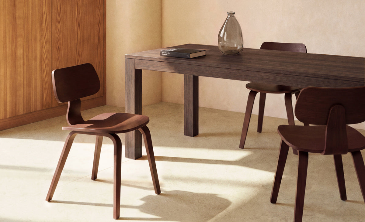 Narevi extendable table in oak veneer with walnut finish 170 (230) x 80 cm